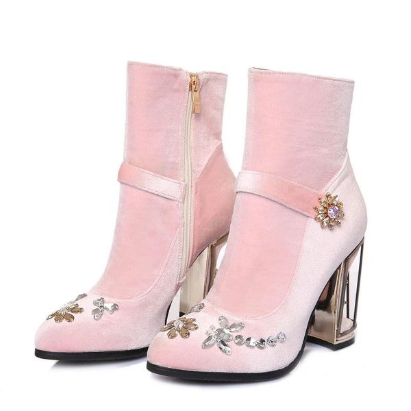boots womens velvet leather ankle rhinestones crystal flowers side zipper birdcage strange high heel shoes black pink l
boots womens velvet leather ankle rhinestones crystal flowers side zipper birdcage strange high heel shoes black pink l