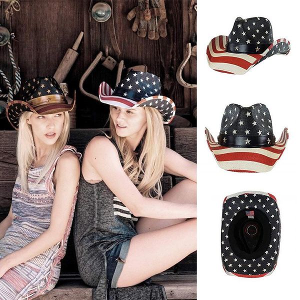 wide brim hats 2021 cowboy hat american flag retro curling western outdoor riding travel sports, Blue;gray
wide brim hats 2021 cowboy hat american flag retro curling western outdoor riding travel sports, Blue;gray