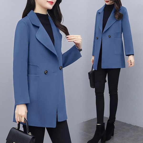 women's wool & blends quilted thick woolen coat mid-length autumn and winter style korean loose, Black
women's wool & blends quilted thick woolen coat mid-length autumn and winter style korean loose, Black