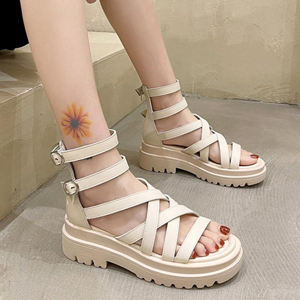 sandals lucyever 2021 summer gladiator women pu leather cross strap platform sandalias mujer roman thick non-slip beach, Black
sandals lucyever 2021 summer gladiator women pu leather cross strap platform sandalias mujer roman thick non-slip beach, Black