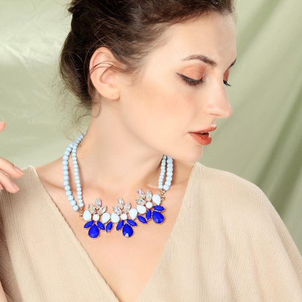 temperament fashion long sweater chain green beaded blue women's necklace gift for mother-in-law clavicle, Black
temperament fashion long sweater chain green beaded blue women's necklace gift for mother-in-law clavicle, Black
