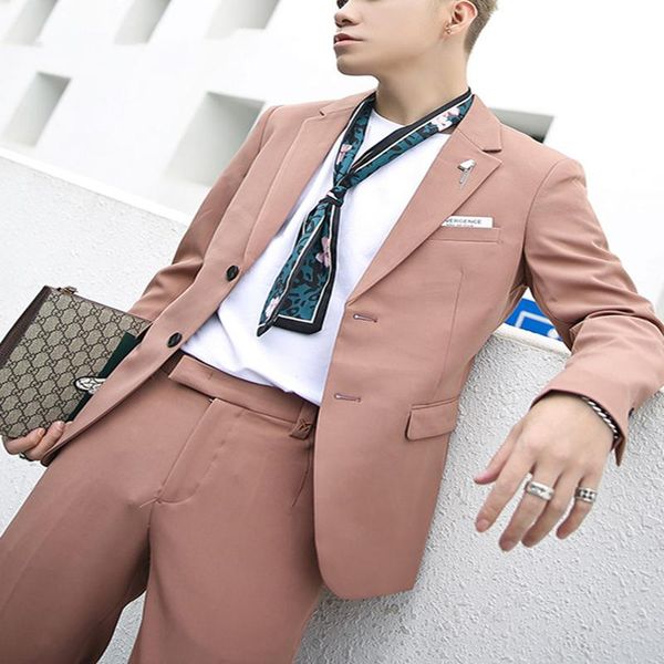 men's suits & blazers 2021 fashionable two buttons 2 pieces suit spring korean version pure color single breasted casual wear, White;black
men's suits & blazers 2021 fashionable two buttons 2 pieces suit spring korean version pure color single breasted casual wear, White;black