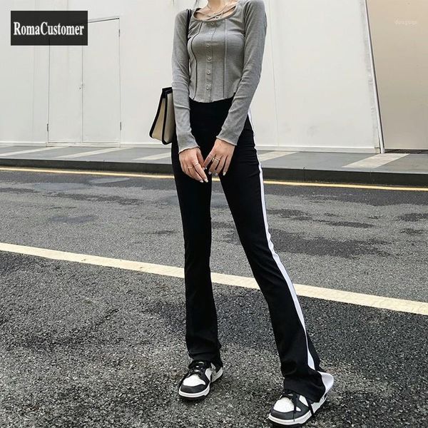 women's pants & capris fashion womens high waist elegant casual mixed colors stripe stretch slim korean female flare 2021 autumn, Black;white
women's pants & capris fashion womens high waist elegant casual mixed colors stripe stretch slim korean female flare 2021 autumn, Black;white