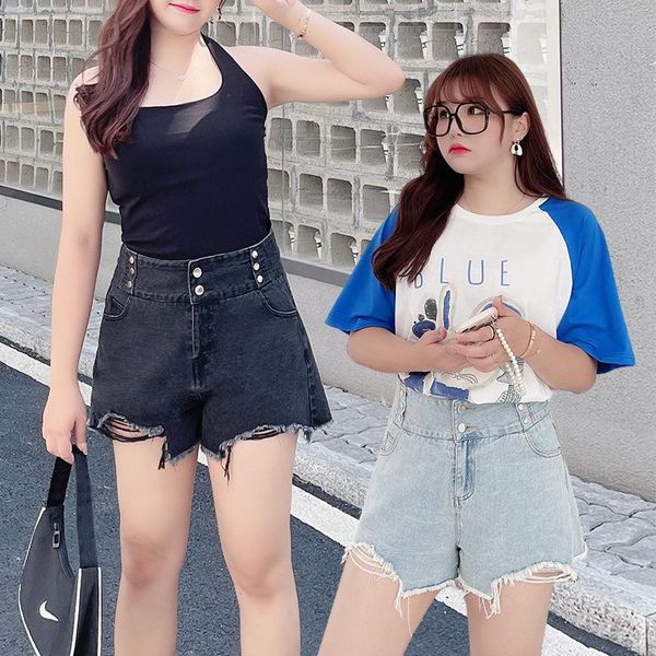 women's jeans large size fat mm200 kg korean version of loose hole wide leg denim shorts, Blue
women's jeans large size fat mm200 kg korean version of loose hole wide leg denim shorts, Blue