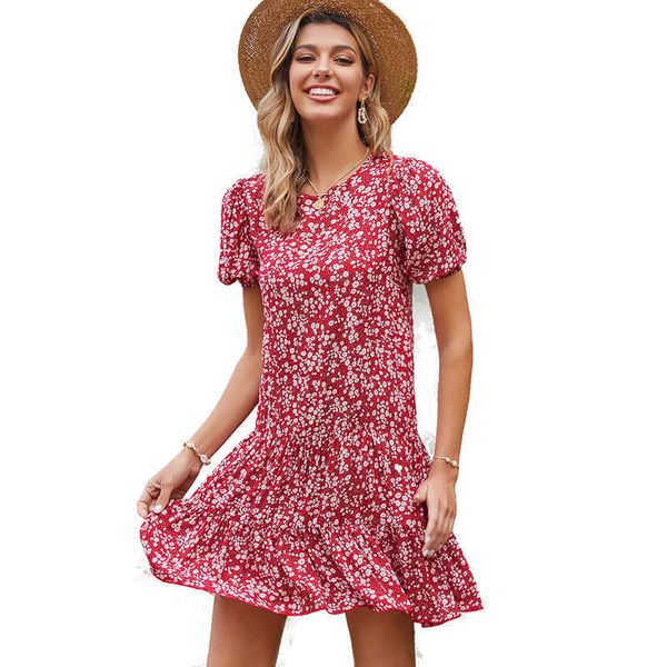 women mid-length printed bohemian dress fashion pleated short sleeve sundress cottagecore o-neck high waist pullover dress 210712, Black;gray
women mid-length printed bohemian dress fashion pleated short sleeve sundress cottagecore o-neck high waist pullover dress 210712, Black;gray