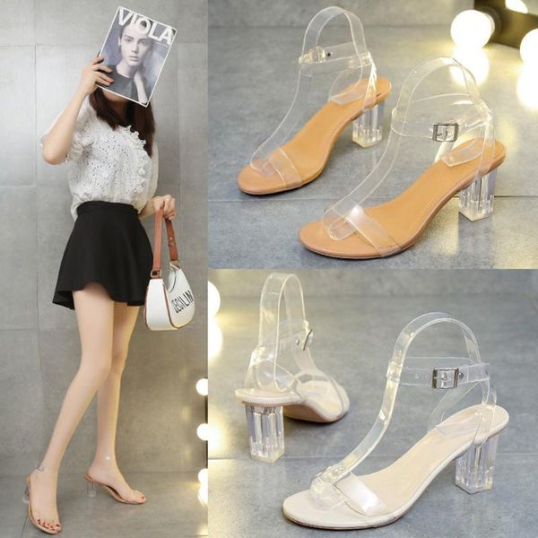 sandals buckle high heel fish mouth rubber fairy style crystal thick fashion transparent word, Black
sandals buckle high heel fish mouth rubber fairy style crystal thick fashion transparent word, Black