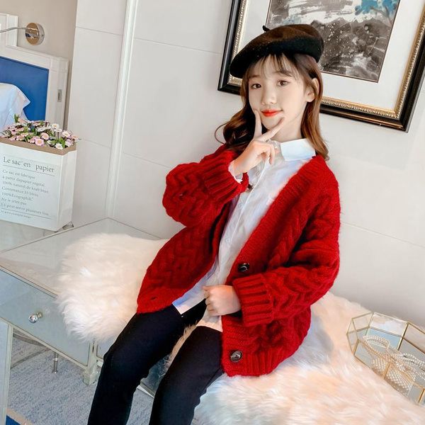 pullover children's sweaters, cardigans lazy loose outer wear, all-match autumn and winter thick line net red knitted jacket, Blue
pullover children's sweaters, cardigans lazy loose outer wear, all-match autumn and winter thick line net red knitted jacket, Blue