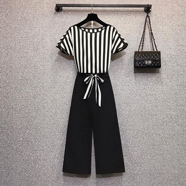 women's two piece pants plus size wide leg suit summer 2021 large fashion stripe print shirt and high waist set clothing, White
women's two piece pants plus size wide leg suit summer 2021 large fashion stripe print shirt and high waist set clothing, White