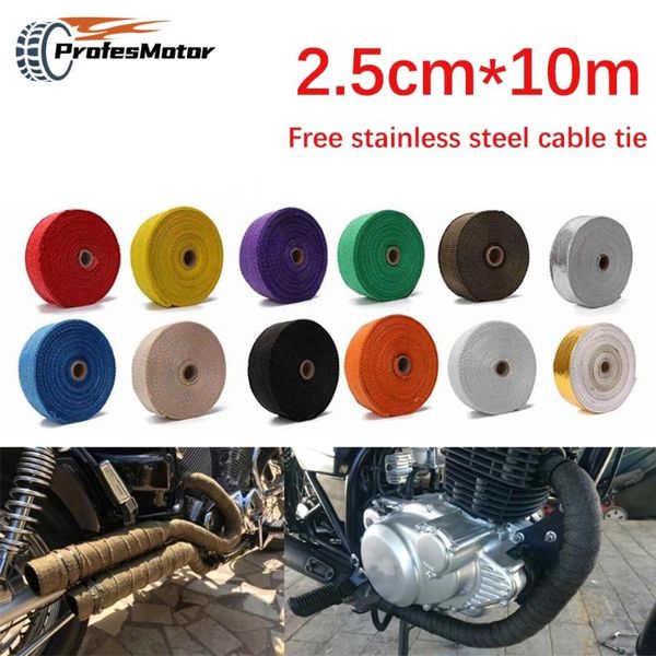 motorcycle exhaust system 2.5cm*10m thermal tape header heat wrap manifold insulation roll resistant glass fiber gift 6 fixed ties
motorcycle exhaust system 2.5cm*10m thermal tape header heat wrap manifold insulation roll resistant glass fiber gift 6 fixed ties