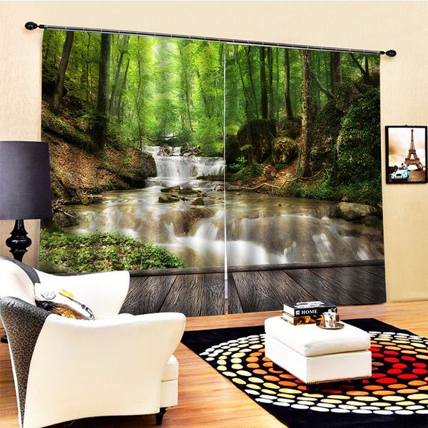 luxury window green scenery waterfall curtain 3d curtains blackout for living room
luxury window green scenery waterfall curtain 3d curtains blackout for living room