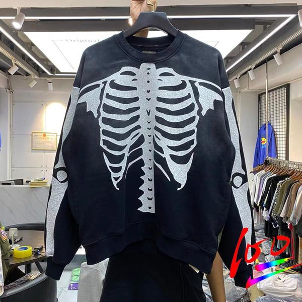 men's hoodies & sweatshirts version skeleton crack print patchwork men women winter warm thick casual kapital brand outerwear, Black
men's hoodies & sweatshirts version skeleton crack print patchwork men women winter warm thick casual kapital brand outerwear, Black