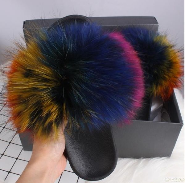 summer fur slippers slides lady plus raccoon flip flops beach flat sandals shoes size 36-45, Black
summer fur slippers slides lady plus raccoon flip flops beach flat sandals shoes size 36-45, Black