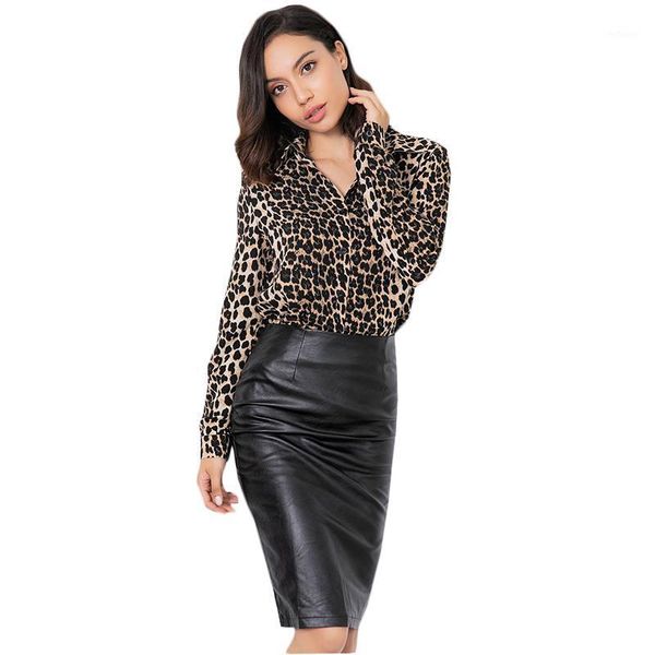 women's blouses & shirts leopard print button elegant blouse women 2021 autumn long sleeve work shirt fashion and, White
women's blouses & shirts leopard print button elegant blouse women 2021 autumn long sleeve work shirt fashion and, White