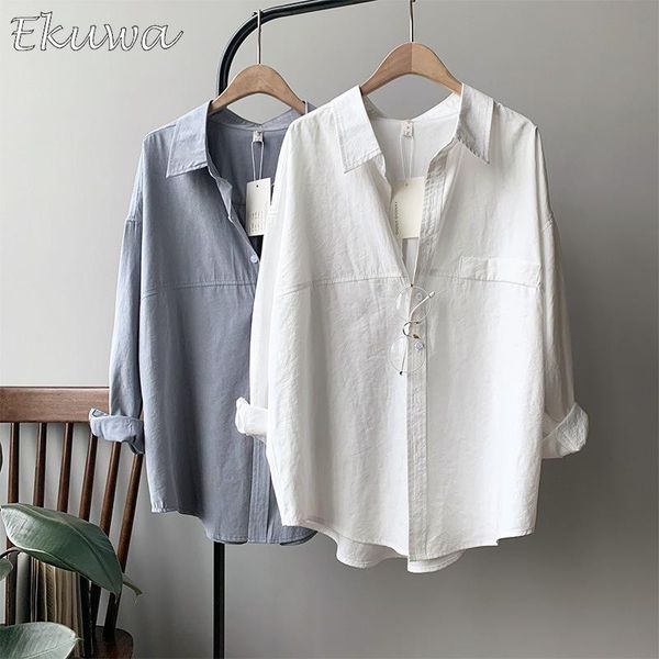 women's blouses & shirts ekuwa 2021 chic fashion women white oversized long sleeve solid simple elegant casual summer button up shirt s
women's blouses & shirts ekuwa 2021 chic fashion women white oversized long sleeve solid simple elegant casual summer button up shirt s