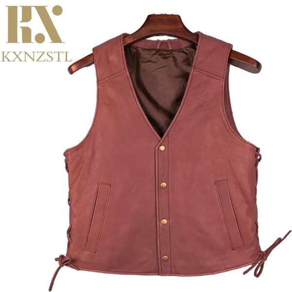 men's vests men genuine leather vest v colalr natural sheepskin coats retro comfort sleeveless overcoats stylish pockets button motor b, Black;white
men's vests men genuine leather vest v colalr natural sheepskin coats retro comfort sleeveless overcoats stylish pockets button motor b, Black;white