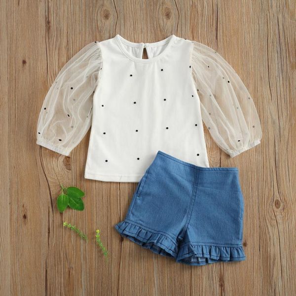 clothing sets 2pcs fashion kids girl clothes polka dot puff long sleeve ruffle denim shorts outfits baby spring summer 1-6t, White
clothing sets 2pcs fashion kids girl clothes polka dot puff long sleeve ruffle denim shorts outfits baby spring summer 1-6t, White