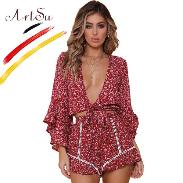 spring women red floral boho beach suits lace up white dots print crop blouse and chiffon shorts two piece set women's pants
spring women red floral boho beach suits lace up white dots print crop blouse and chiffon shorts two piece set women's pants