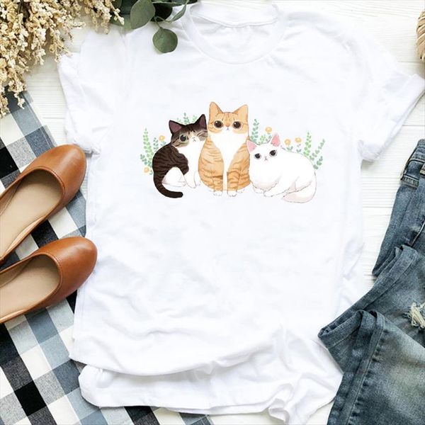 cat sweet lovely cartoon cute women pet animal printing clothes graphic female t tee womens, White
cat sweet lovely cartoon cute women pet animal printing clothes graphic female t tee womens, White