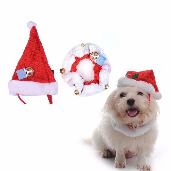 dog apparel 2pcs/set pet christmas hat and collar with bells cute dogs cat xmas santa ornaments suits accessories decorations
dog apparel 2pcs/set pet christmas hat and collar with bells cute dogs cat xmas santa ornaments suits accessories decorations