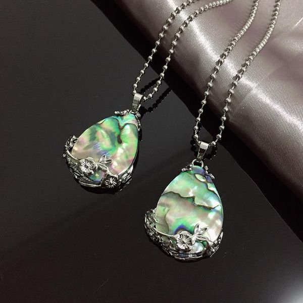 pendant necklaces stainless steel long flower water drop natural abalone shell mother of pearl pendants sweater chain womens, Silver
pendant necklaces stainless steel long flower water drop natural abalone shell mother of pearl pendants sweater chain womens, Silver