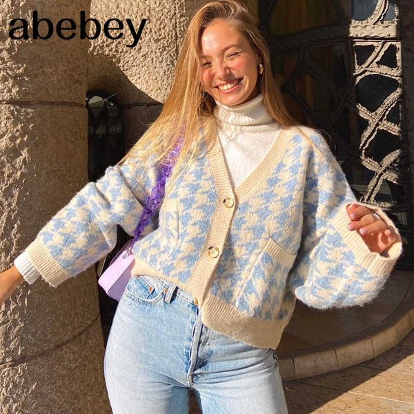 plaid print cardigan women autumn v neck vintage knitted crop sweater casual loose knitwear winter 210715, White;black
plaid print cardigan women autumn v neck vintage knitted crop sweater casual loose knitwear winter 210715, White;black