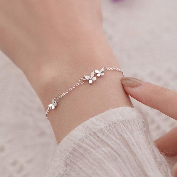 link, chain modern jewelry butterfly bracelet pretty design sweet temperament silvery plating metal for girl lady gifts, Black
link, chain modern jewelry butterfly bracelet pretty design sweet temperament silvery plating metal for girl lady gifts, Black