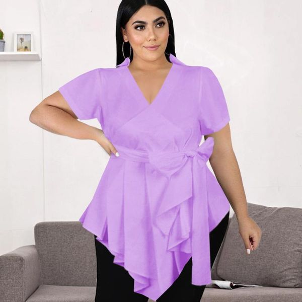 plus size t-shirt blouse v neck short sleeve irregular ruffle high waist tunics loose casual oversize 4xl 5xl women clothing lady, Black
plus size t-shirt blouse v neck short sleeve irregular ruffle high waist tunics loose casual oversize 4xl 5xl women clothing lady, Black