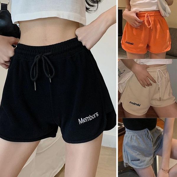 women's shorts women korean style drawstring elastic waistband high waist casual sportswear, White;black
women's shorts women korean style drawstring elastic waistband high waist casual sportswear, White;black