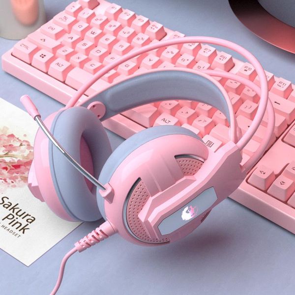 headphones & earphones head-mounted gaming wired pink stereo headphone noise canceling with microphone for girl 
headphones & earphones head-mounted gaming wired pink stereo headphone noise canceling with microphone for girl
