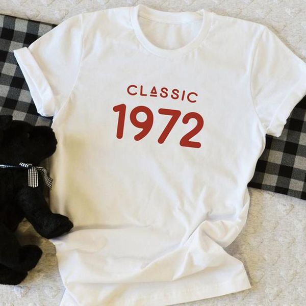 classic 1972 t shirts women cotton 49th birthday gift 49 years old t-shirt mother wife daughter gifts female graphic tee women's, White
classic 1972 t shirts women cotton 49th birthday gift 49 years old t-shirt mother wife daughter gifts female graphic tee women's, White