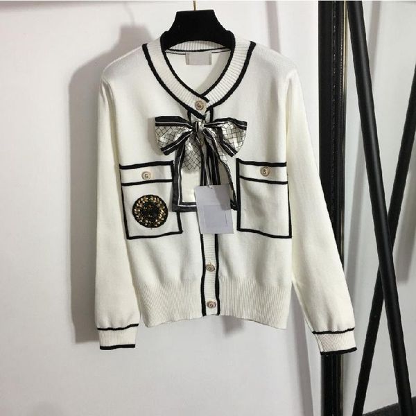 women's knits & tees luxury design single breasted knitted cardigan coat temperament v-neck long sleeve spring and autumn, White
women's knits & tees luxury design single breasted knitted cardigan coat temperament v-neck long sleeve spring and autumn, White