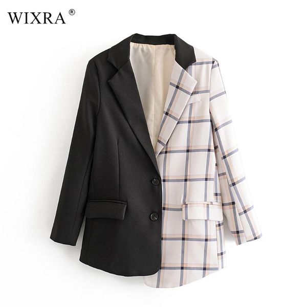 women's suits & blazers wixra 2021 plaid patchwork blazer basic single breasted casual loose cool lady high street jackets, White;black
women's suits & blazers wixra 2021 plaid patchwork blazer basic single breasted casual loose cool lady high street jackets, White;black