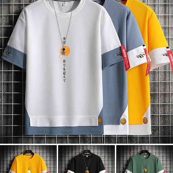 ice silk short t-shirt men's 2021 summer new fashion brand half sleeve t-shirt 5-point base shirt two pieces of fake clothes, White;black
ice silk short t-shirt men's 2021 summer new fashion brand half sleeve t-shirt 5-point base shirt two pieces of fake clothes, White;black