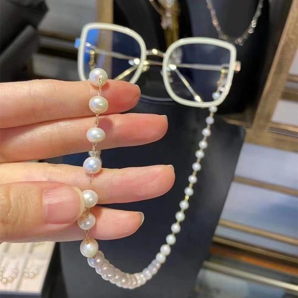 female trendy elegant pure handmade natural white genuine pearl luxury glasses chain 50cm can customize length chains, Silver
female trendy elegant pure handmade natural white genuine pearl luxury glasses chain 50cm can customize length chains, Silver