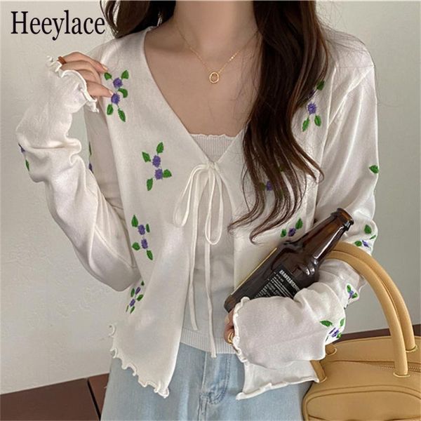 women's knits & tees 2021 gentle florals knitwear slim v-neck all match casual chic femme streetwear women cardigans sweaters 2 pieces, White
women's knits & tees 2021 gentle florals knitwear slim v-neck all match casual chic femme streetwear women cardigans sweaters 2 pieces, White