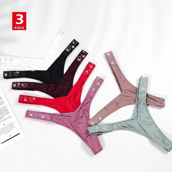 women's panties thong underwear heart-shaped rhinestone letter low waist ice silk 3pcs/lot, Black;pink
women's panties thong underwear heart-shaped rhinestone letter low waist ice silk 3pcs/lot, Black;pink