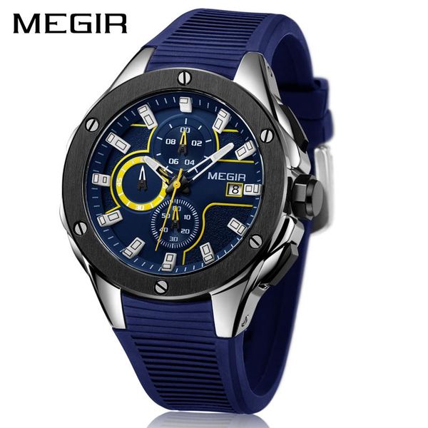 wristwatches megir mens watches military quartz watch casual silicone blue waterproof sport chronograph men 2053g, Slivery;brown
wristwatches megir mens watches military quartz watch casual silicone blue waterproof sport chronograph men 2053g, Slivery;brown