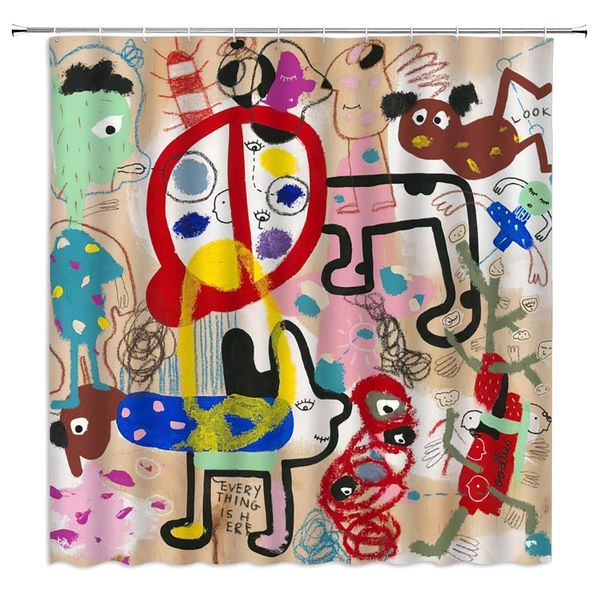 abstract painting shower curtain colorful modern child doodle abstract animal character portraits,70x70 inch polyester fabric
abstract painting shower curtain colorful modern child doodle abstract animal character portraits,70x70 inch polyester fabric