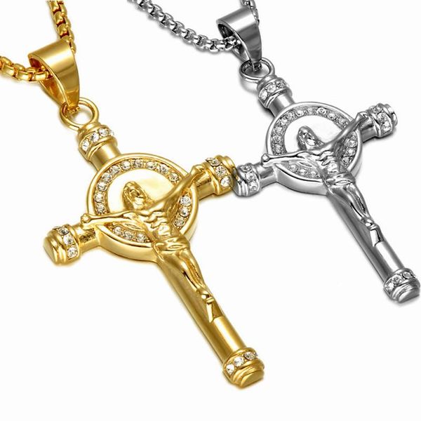 pendant necklaces religious jesus cross necklace fashion chain choker rhinestone hip hop jewelry gift for men metal, Silver
pendant necklaces religious jesus cross necklace fashion chain choker rhinestone hip hop jewelry gift for men metal, Silver