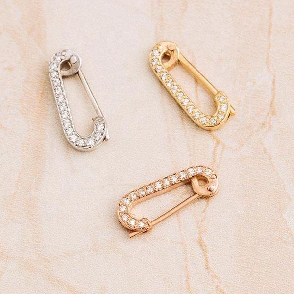 hoop & huggie original brand 925 sterling silver 18k gold vermeil delicate pave cz diamond safety pin small earring, Golden;silver
hoop & huggie original brand 925 sterling silver 18k gold vermeil delicate pave cz diamond safety pin small earring, Golden;silver
