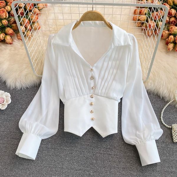 women's blouses & shirts 2021 early autumn wrinkled v-neck long sleeve shirt vintage light luxury celebrity thin fashion short blouse t, White
women's blouses & shirts 2021 early autumn wrinkled v-neck long sleeve shirt vintage light luxury celebrity thin fashion short blouse t, White