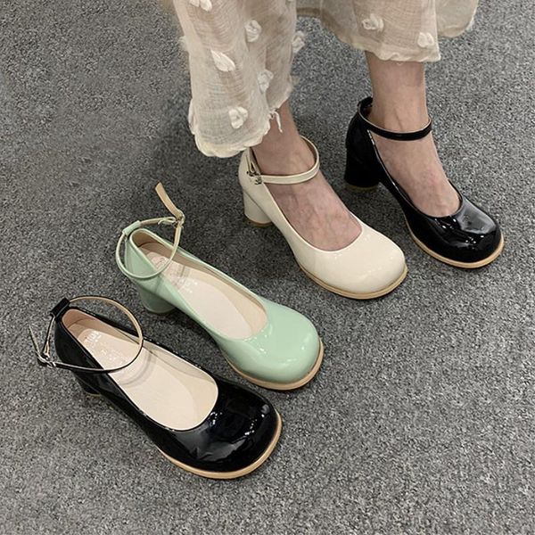 dress shoes slhjc leather pumps retro round toe mary janes sandals ankle buckle med heels autumn lady vintage, Black
dress shoes slhjc leather pumps retro round toe mary janes sandals ankle buckle med heels autumn lady vintage, Black
