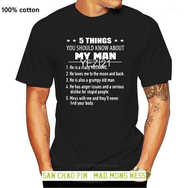men's t-shirts 5 things you should know about my man he is a crazy mechanic shirt, White;black
men's t-shirts 5 things you should know about my man he is a crazy mechanic shirt, White;black