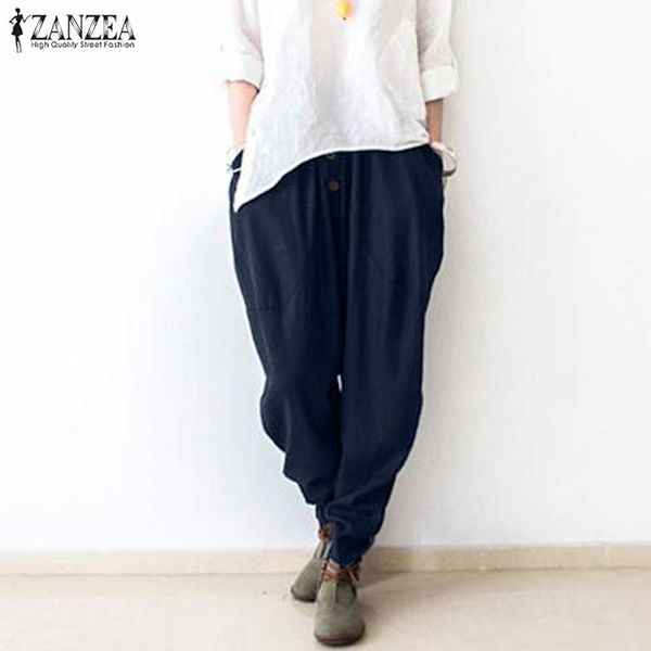 women's pants & capris harem 2021 zanzea vintage linen pantalon female drop crotch elastic waist trousers femme turnip pant plus size 5, Black;white
women's pants & capris harem 2021 zanzea vintage linen pantalon female drop crotch elastic waist trousers femme turnip pant plus size 5, Black;white