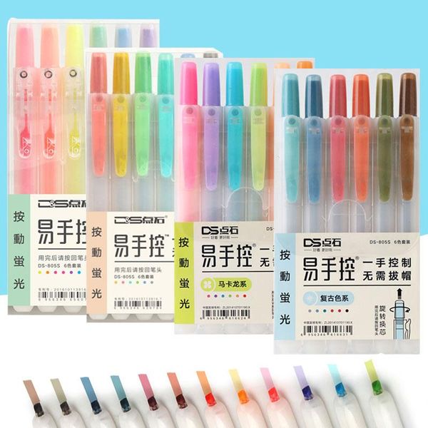 highlighters 6pcs/lot pastel highlighter pen retractable fluorescent markers refillable pens chisel tip gift set school supplies, Black;red
highlighters 6pcs/lot pastel highlighter pen retractable fluorescent markers refillable pens chisel tip gift set school supplies, Black;red