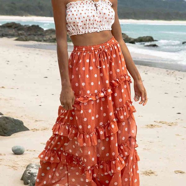 stylish polka dot ruffles midi skirt women elegant elastic high waist pleated skirts bohemian summer a line beach skirt 210430, Black
stylish polka dot ruffles midi skirt women elegant elastic high waist pleated skirts bohemian summer a line beach skirt 210430, Black