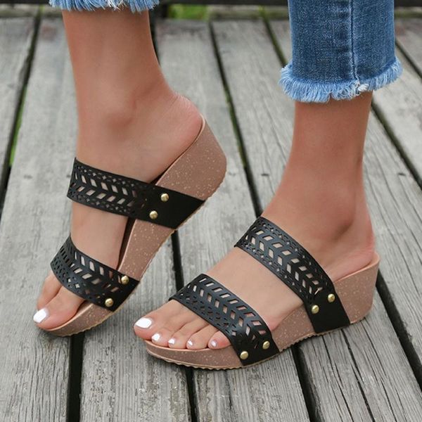 slippers women summer slipper wedges shoes peep toe hollow carved beach leisure lower wedge heel #30, Black
slippers women summer slipper wedges shoes peep toe hollow carved beach leisure lower wedge heel #30, Black