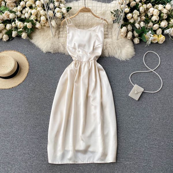 two piece dress new design women's beading spaghetti strap sleeveless summer elegant big bow open back evening party robe fqm, White
two piece dress new design women's beading spaghetti strap sleeveless summer elegant big bow open back evening party robe fqm, White