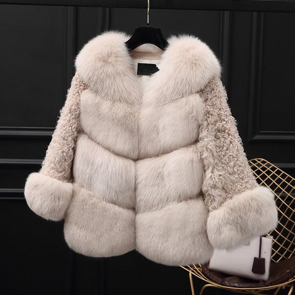 women's fur & faux real autumn winter coat lamb sleeve korean coats and jackets women vintage jacket chaqueta mujer my1040, Black
women's fur & faux real autumn winter coat lamb sleeve korean coats and jackets women vintage jacket chaqueta mujer my1040, Black