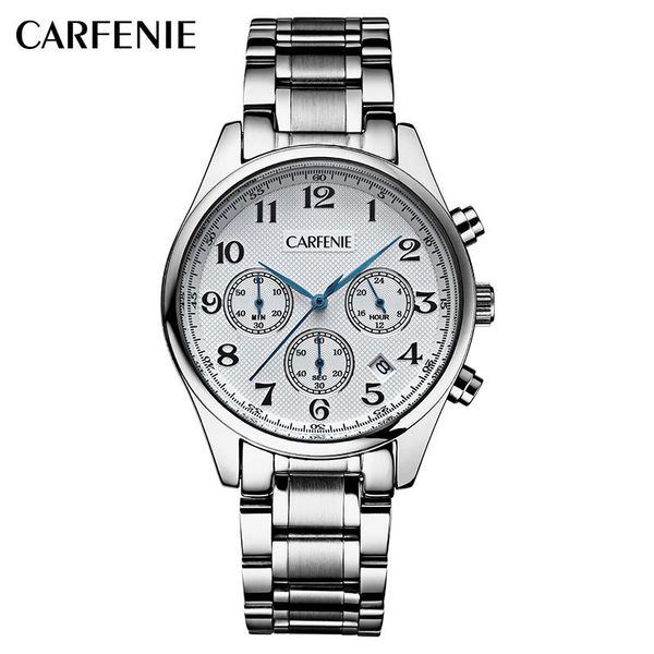 wristwatches 2021 carfenie mens watches quartz chronograph waterproof watch business men clock, Slivery;brown
wristwatches 2021 carfenie mens watches quartz chronograph waterproof watch business men clock, Slivery;brown